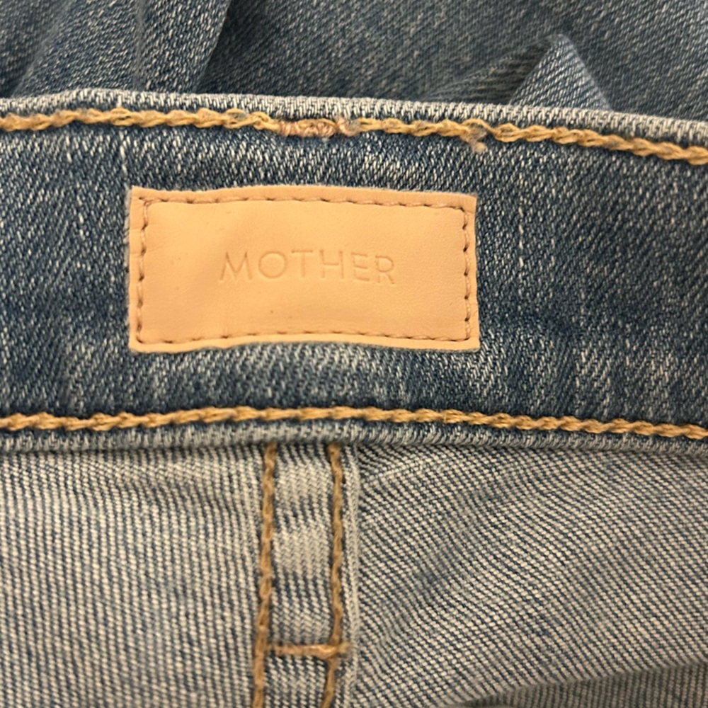 MOTHER The Stunner Zip Ankle Step Fray in Light Kitty Racer Size 24 - Picture 5 of 9